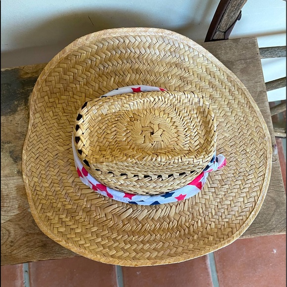 PATRIOTIC COWBOY HAT Red White Blue WovenStraw NEW - Picture 8 of 10